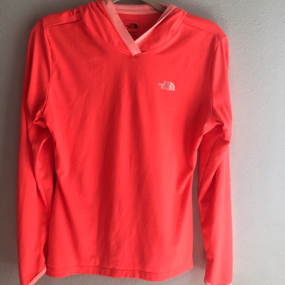 The North Face Hoodie W athletic Medium neon coral